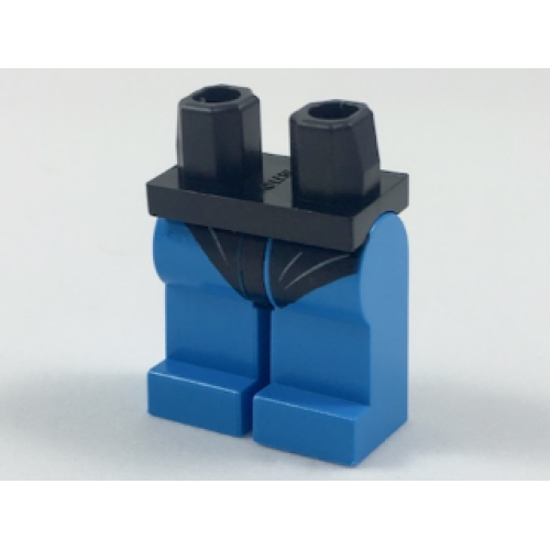 Деталь LEGO 970c153pb05 Hips and Dark Azure Legs with Black Crooked Leotard Pattern