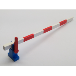 Train Level Crossing Gate Type 1, Assembly with Blue Base & Red Handle (Left)