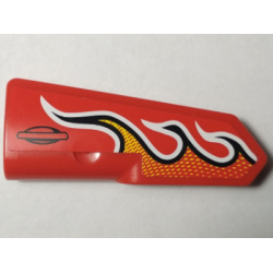 Technic, Panel Fairing #22 Very Small Smooth, Side A with Flames Pattern (Sticker) - Set 42005 Technic, Panel Fairing #22 Very Small Smooth, Side A with Flames Pattern (Sticker) - Set 42005