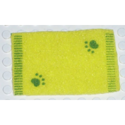 Belville Cloth Rug, 8 x 5, Green Edge Stripes and Paw Prints Pattern Belville Cloth Rug, 8 x 5, Green Edge Stripes and Paw Prints Pattern