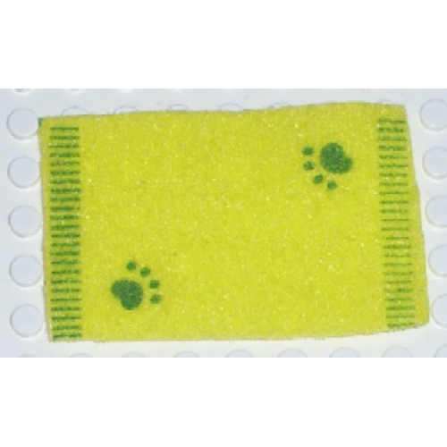 Деталь LEGO carpet03 Belville Cloth Rug, 8 x 5, Green Edge Stripes and Paw Prints Pattern