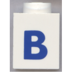 Brick 1 x 1 with Blue Capital Letter B Pattern (Bold Font) Brick 1 x 1 with Blue Capital Letter B Pattern (Bold Font)