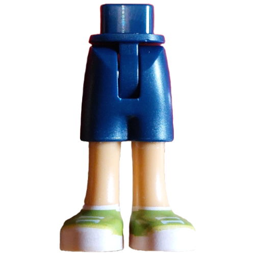 Деталь LEGO 1826fc00pb001 Mini Doll Hips and Shorts with Molded Medium Tan Legs and Printed Lime Shoes with White Laces, Soles and Socks Pattern - Thin Hinge
