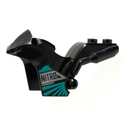 Motorcycle Fairing, Stuntz Sport Bike Tapered Front with 'NITRO' and Dark Turquoise Trim Pattern Motorcycle Fairing, Stuntz Sport Bike Tapered Front with 'NITRO' and Dark Turquoise Trim Pattern