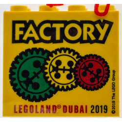 Brick 2 x 4 x 3 with LEGOLAND Dubai 2019 Factory Pattern