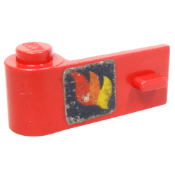 Door 1 x 3 x 1 Left with Classic Fire Logo Pattern (Sticker) - Sets 640-2 / 6690