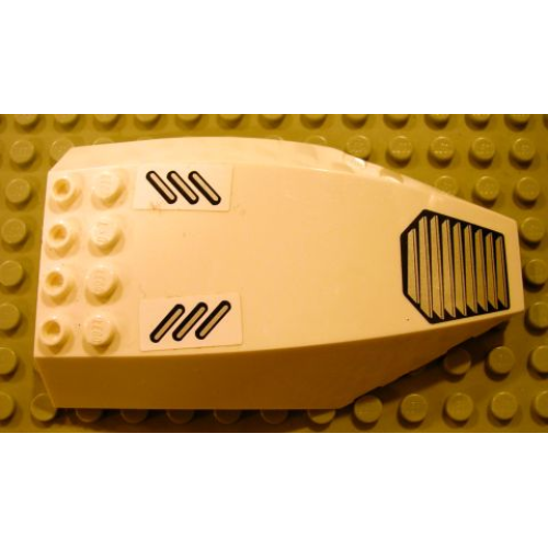 Деталь LEGO 45705pb010 Windscreen 10 x 6 x 2 Curved with Grille and Vents Pattern (Stickers) - Set 8106