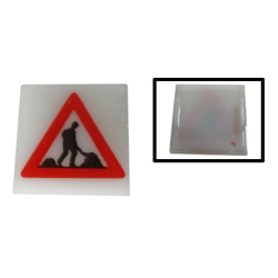 Electric, Light 2 x 2 Clip-On Plate with Men Working Pattern