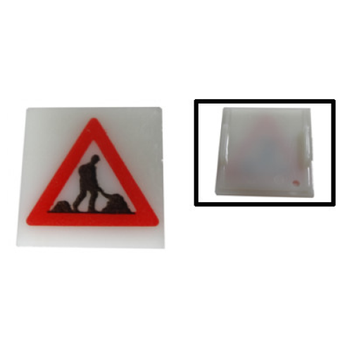 Деталь LEGO 2384pb01 Electric, Light 2 x 2 Clip-On Plate with Men Working Pattern