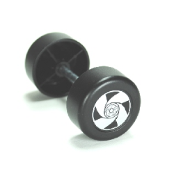 Duplo Wheel Double Assembly with Metal Axle and 4 Spoke Spinner Pattern Duplo Wheel Double Assembly with Metal Axle and 4 Spoke Spinner Pattern