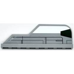 Tail 8 x 1 with Stepped Fin with Dark Green Trapezoid, White Stripe and Black Lines Pattern Model Left Side (Sticker) - Set 75150