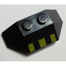 Wedge 2 x 4 Triple with Yellow and Black Stripes Pattern (Sticker) - Set 7713
