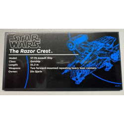 Tile 8 x 16 with Bottom Tubes, Textured Surface with Star Wars The Razor Crest Pattern (Sticker) - Set 75331