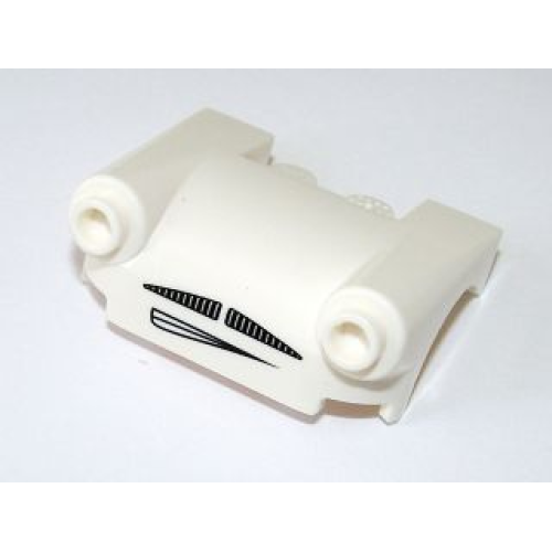 Деталь LEGO 93597pb003 Vehicle, Mudguard 3 x 4 with Headlights, Moustache Grille and Mouth Pattern