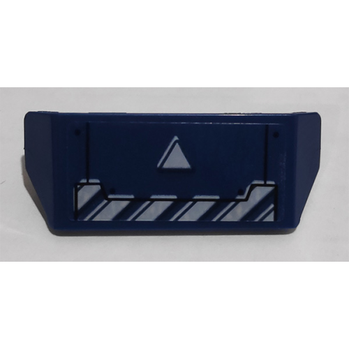 Деталь LEGO 98834pb23 Vehicle, Spoiler with Bar Handle with White Triangle and Danger Stripes on Transparent Background Pattern (Sticker) - Set 76153