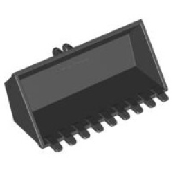 Vehicle, Digger Bucket 9 Teeth 4 x 8, Flat Inside with Locking 2 Finger Hinge - Black