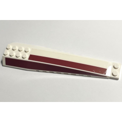Wedge 16 x 4 Triple Curved with Reinforcements with Dark Red Stripes Pattern Model Left Side (Stickers) - Set 75309