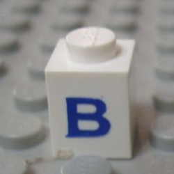 Brick 1 x 1 with Blue Capital Letter B Pattern (Serif Font) Brick 1 x 1 with Blue Capital Letter B Pattern (Serif Font)