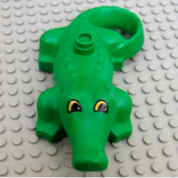 Duplo Alligator / Crocodile Small with Black and Yellow Eyes Pattern Duplo Alligator / Crocodile Small with Black and Yellow Eyes Pattern