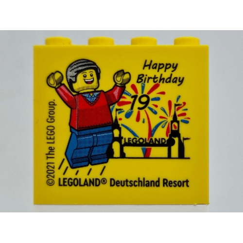 Деталь LEGO 30144pb328 Brick 2 x 4 x 3 with Happy Birthday 19 LEGOLAND Deutschland Resort Pattern