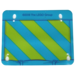 Plastic Part for Set 41339 - Dark Azure Awning with Lime Diagonal Stripes Pattern