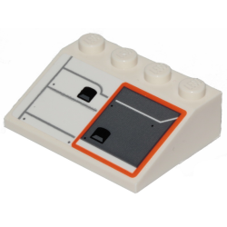 Slope 33 3 x 4 with SW Snowspeeder Hull Plates with Orange Outline Pattern Model Left Side (Sticker) - Set 75259 Slope 33 3 x 4 with SW Snowspeeder Hull Plates with Orange Outline Pattern Model Left Side (Sticker) - Set 75259