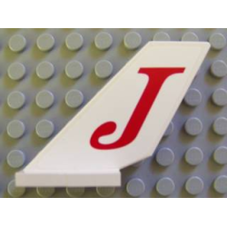 Tail Shuttle with Red 'J' Pattern on Both Sides (Stickers) - Sets 6863 / 7782