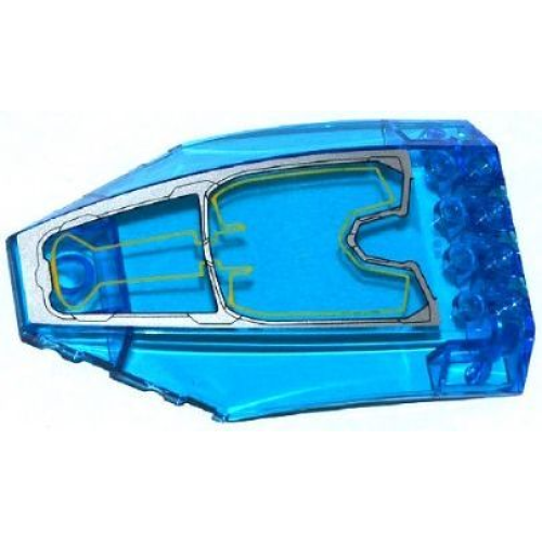 Деталь LEGO 45705pb020 Windscreen 10 x 6 x 2 Curved with Silver and Yellow Avengers Quinjet Pattern (Sticker) - Set 76032