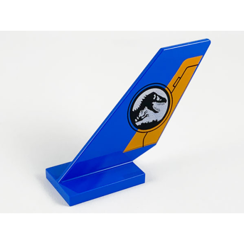 Деталь LEGO 6239pb088 Tail Shuttle with Orange Trim and Silver Jurassic World Logo Pattern on Both Sides