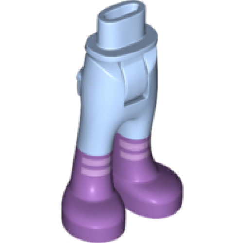 Деталь LEGO 92253c00pb44 Mini Doll Hips and Trousers with Back Pockets with Medium Lavender Boots with Lavender Straps Pattern - Thick Hinge