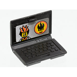 Minifigure, Utensil Computer Laptop with Agents Logo Screen Pattern (Sticker) - Set 8634 Minifigure, Utensil Computer Laptop with Agents Logo Screen Pattern (Sticker) - Set 8634
