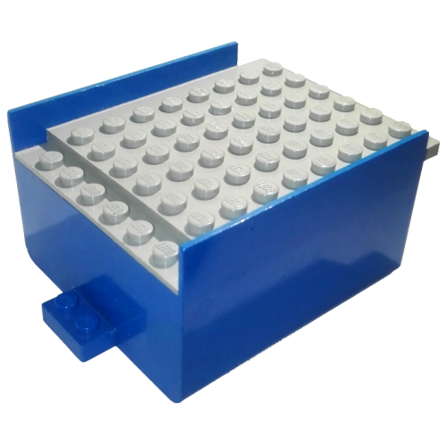 Деталь LEGO x146c01 Boat, Hull Smooth Middle 8 x 6 x 3 1/3 with Light Gray Deck - Blue