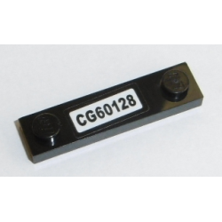 Plate, Modified 1 x 4 with 2 Studs without Groove with 'CG60128' Pattern (Sticker) - Set 60128 Plate, Modified 1 x 4 with 2 Studs without Groove with 'CG60128' Pattern (Sticker) - Set 60128