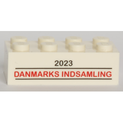 Brick 2 x 4 with '2023 DANMARKS INDSAMLING' Pattern Brick 2 x 4 with '2023 DANMARKS INDSAMLING' Pattern