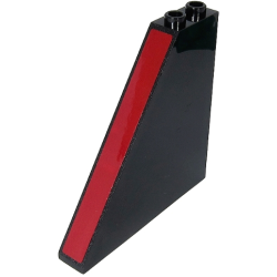 Slope 55 6 x 1 x 5 without Bottom Stud Holders with Dark Red Stripe Pattern (Sticker) - Set 71712 Slope 55 6 x 1 x 5 without Bottom Stud Holders with Dark Red Stripe Pattern (Sticker) - Set 71712