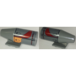 Engine, Smooth Large, 2 x 2 Thin Top Plate with Air Intakes and Outlets on Yellow and Dark Red Pattern Model Top (Sticker) - Set 75173 Engine, Smooth Large, 2 x 2 Thin Top Plate with Air Intakes and Outlets on Yellow and Dark Red Pattern Model Top (Sticker) - Set 75173