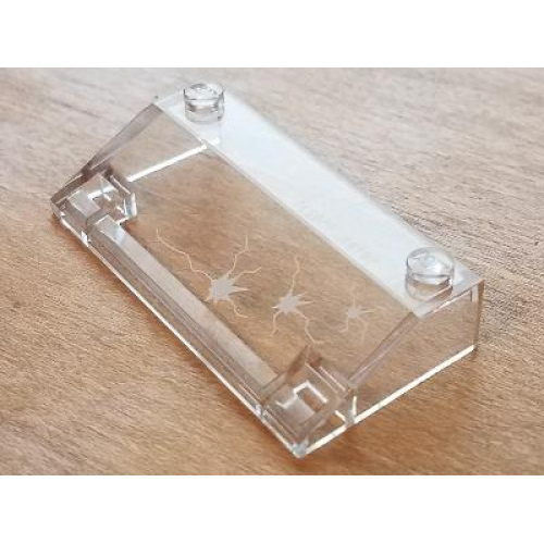 Деталь LEGO 58181pb11 Slope 33 3 x 6 without Inner Walls with 3 Bullet Hole Cracks Pattern (Sticker) - Set 5973