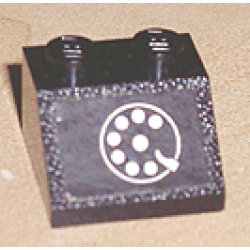 Slope 45 2 x 2 with White Telephone Dial on Black Background Pattern (Sticker) - Sets 264-1 / 295 Slope 45 2 x 2 with White Telephone Dial on Black Background Pattern (Sticker) - Sets 264-1 / 295
