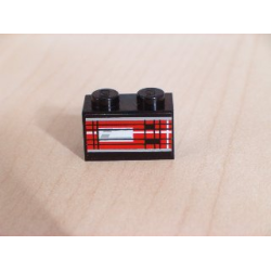 Brick 1 x 2 with Taillight Pattern Model Right Side (Sticker) - Set 8280 Brick 1 x 2 with Taillight Pattern Model Right Side (Sticker) - Set 8280