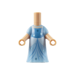 Micro Doll, Body with Molded Bright Light Blue Dress and Printed Medium Blue Panel and Gathers, White Sides, Metallic Light Blue Sparkles and Dots, Light Nougat Neck Pattern Micro Doll, Body with Molded Bright Light Blue Dress and Printed Medium Blue Panel and Gathers, White Sides, Metallic Light Blue Sparkles and Dots, Light Nougat Neck Pattern