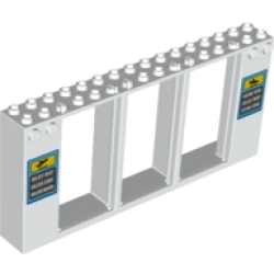 Door, Frame 2 x 16 x 6 with 3 Openings and 2 Studs on Either Side on Front with Flight Schedules Pattern Door, Frame 2 x 16 x 6 with 3 Openings and 2 Studs on Either Side on Front with Flight Schedules Pattern