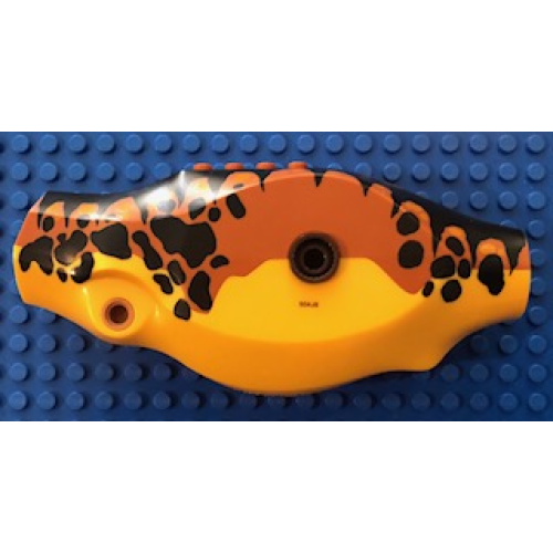 Деталь LEGO 98160c03pb02 Dinosaur Body Tyrannosaurus rex with Dark Orange Top with Black Stripes and Spots Pattern