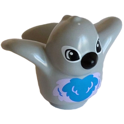 Duplo Bird with Dark Azure and Lavender Chest Feathers, Black Beak, White Eye Borders Pattern Duplo Bird with Dark Azure and Lavender Chest Feathers, Black Beak, White Eye Borders Pattern