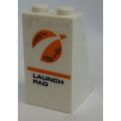 Slope 75 2 x 2 x 3 - Solid Studs with Orange City Mars Exploration Logo and 'LAUNCH PAD' Pattern (Sticker) - Set 60228 Slope 75 2 x 2 x 3 - Solid Studs with Orange City Mars Exploration Logo and 'LAUNCH PAD' Pattern (Sticker) - Set 60228