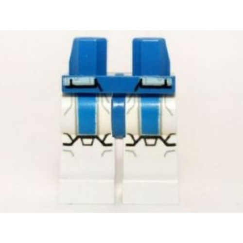 Деталь LEGO 970c01pb20 Hips and White Legs with SW Special Forces Commander Armor with Blue Stripes Pattern