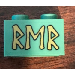 Brick 1 x 2 with Gold Runes 'RMR' Pattern (Sticker) - Set 79018 Brick 1 x 2 with Gold Runes 'RMR' Pattern (Sticker) - Set 79018