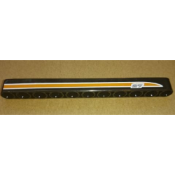 Technic, Liftarm Thick 1 x 11 with '27' and Orange and White Stripes Pattern Model Right Side (Sticker) - Set 9397
