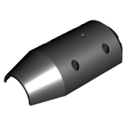 Vehicle, Tipper Drum 3 x 6 x 10 Half with 4 Pin Holes - Black Vehicle, Tipper Drum 3 x 6 x 10 Half with 4 Pin Holes - Black