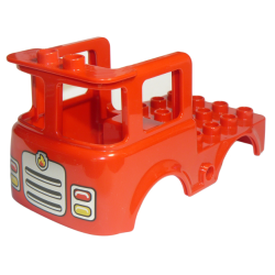 Duplo Cabin Truck 4 x 8 x 3 1/2 with Silver Grille, Fire Badge, and Lights Pattern Duplo Cabin Truck 4 x 8 x 3 1/2 with Silver Grille, Fire Badge, and Lights Pattern