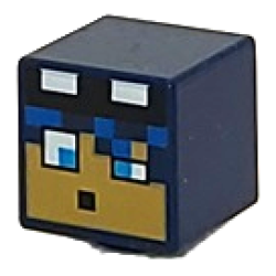 Minifigure, Head, Modified Cube with Pixelated Medium Nougat Face, Dark Azure Eyes, Blue Headband and Black Goggles Pattern (Minecraft Swamp Explorer) Minifigure, Head, Modified Cube with Pixelated Medium Nougat Face, Dark Azure Eyes, Blue Headband and Black Goggles Pattern (Minecraft Swamp Explorer)